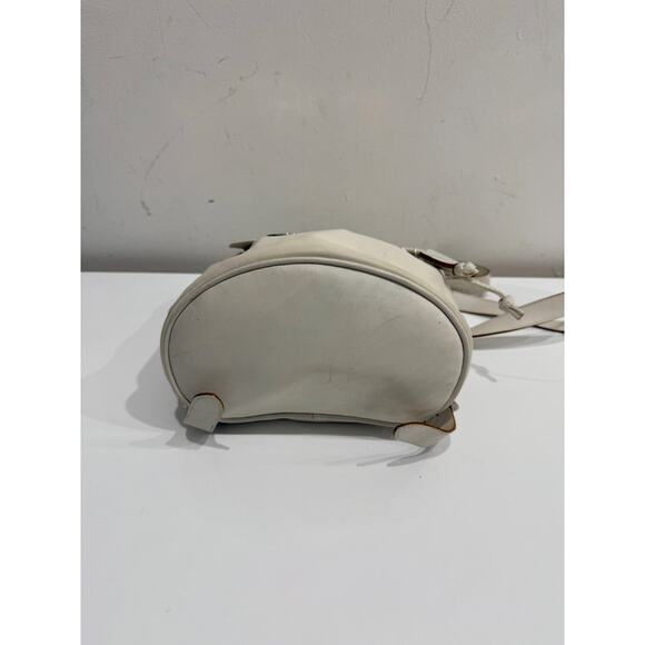 Salvatore Ferragamo Leather Small School Drawstring Backpack White / Silver - Picture 6 of 15